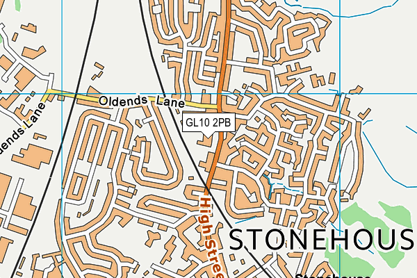 GL10 2PB map - OS VectorMap District (Ordnance Survey)