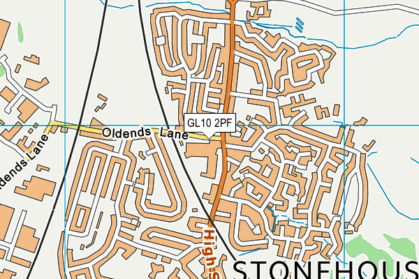 GL10 2PF map - OS VectorMap District (Ordnance Survey)