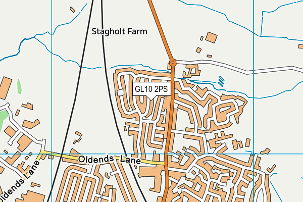 GL10 2PS map - OS VectorMap District (Ordnance Survey)