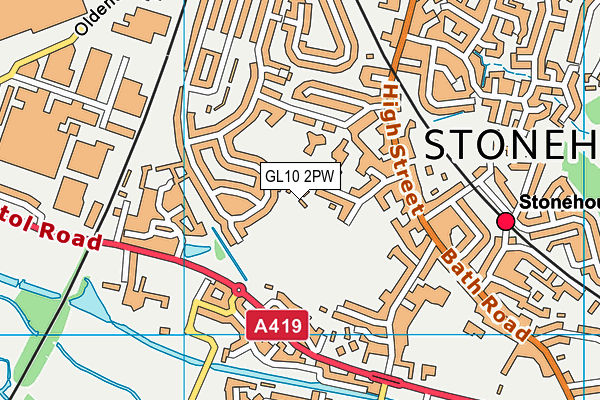 GL10 2PW map - OS VectorMap District (Ordnance Survey)