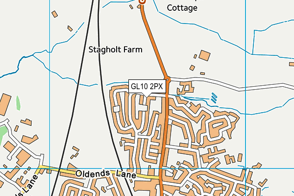 GL10 2PX map - OS VectorMap District (Ordnance Survey)