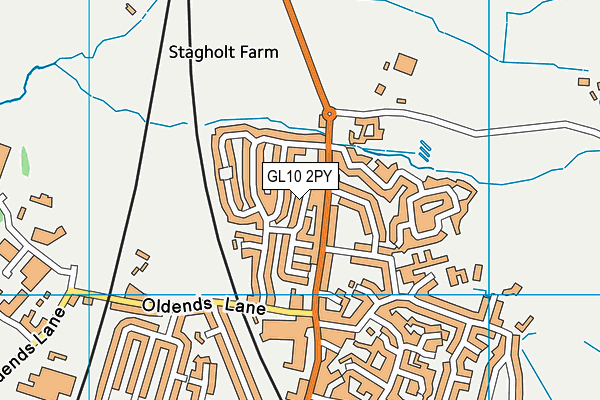 GL10 2PY map - OS VectorMap District (Ordnance Survey)