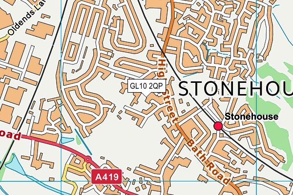 GL10 2QP map - OS VectorMap District (Ordnance Survey)