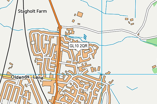GL10 2QR map - OS VectorMap District (Ordnance Survey)
