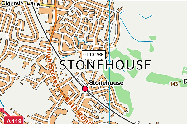 GL10 2RE map - OS VectorMap District (Ordnance Survey)