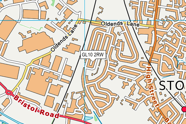 GL10 2RW map - OS VectorMap District (Ordnance Survey)