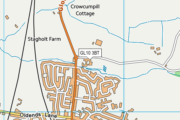 GL10 3BT map - OS VectorMap District (Ordnance Survey)