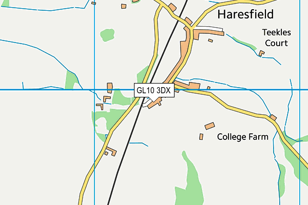 GL10 3DX map - OS VectorMap District (Ordnance Survey)