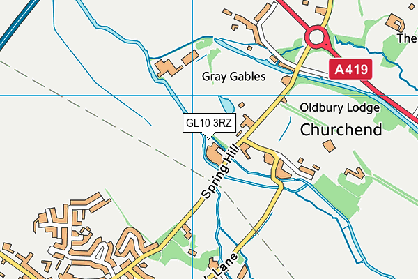 GL10 3RZ map - OS VectorMap District (Ordnance Survey)