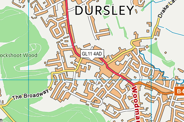 GL11 4AD map - OS VectorMap District (Ordnance Survey)