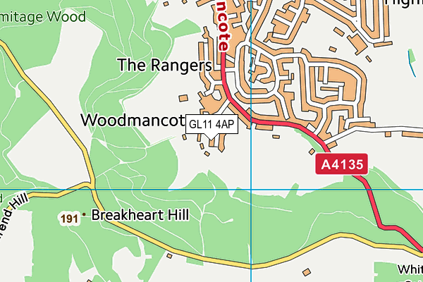 GL11 4AP map - OS VectorMap District (Ordnance Survey)