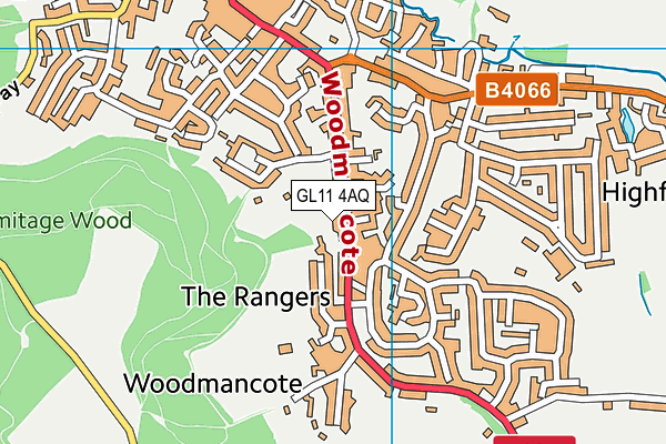 GL11 4AQ map - OS VectorMap District (Ordnance Survey)