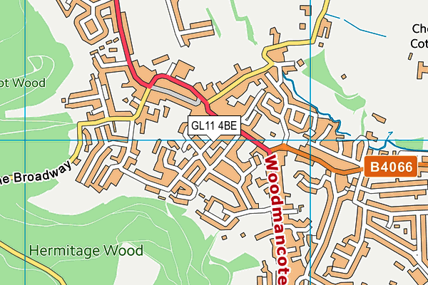 GL11 4BE map - OS VectorMap District (Ordnance Survey)