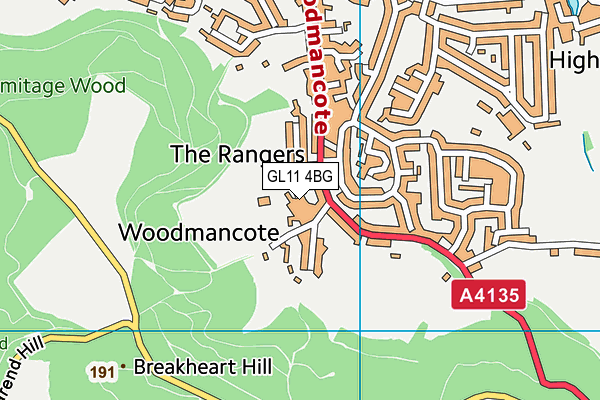 GL11 4BG map - OS VectorMap District (Ordnance Survey)