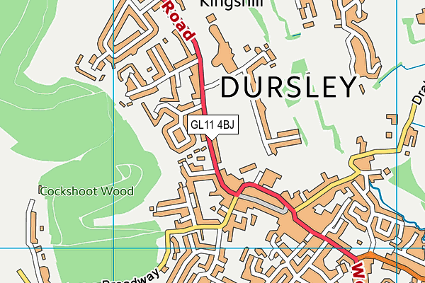 Dursley War Memorial Recreation Ground map (GL11 4BJ) - OS VectorMap District (Ordnance Survey)