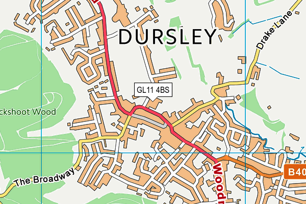 The Pulse Dursley map (GL11 4BS) - OS VectorMap District (Ordnance Survey)