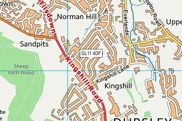 GL11 4DF map - OS VectorMap District (Ordnance Survey)