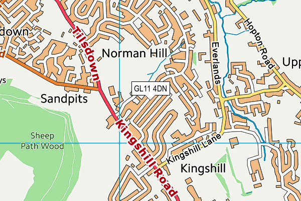 GL11 4DN map - OS VectorMap District (Ordnance Survey)