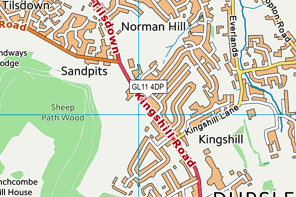 GL11 4DP map - OS VectorMap District (Ordnance Survey)