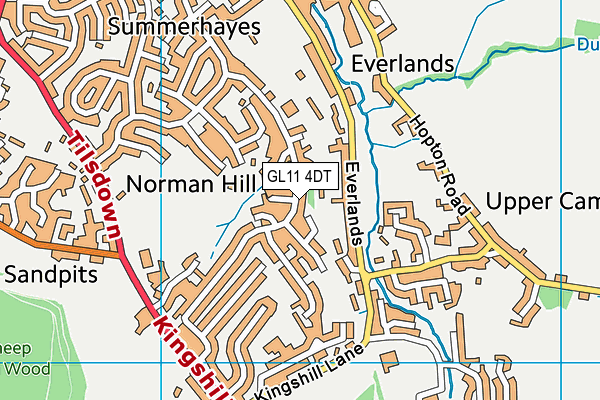 GL11 4DT map - OS VectorMap District (Ordnance Survey)