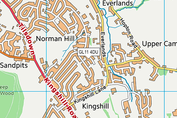 GL11 4DU map - OS VectorMap District (Ordnance Survey)