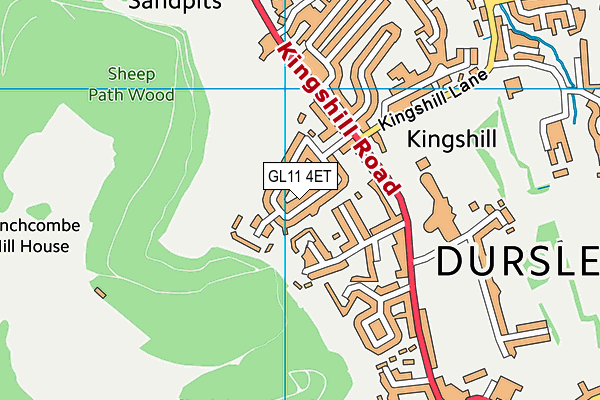 GL11 4ET map - OS VectorMap District (Ordnance Survey)