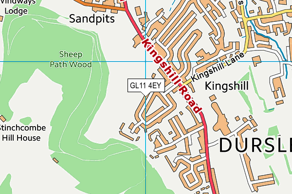 GL11 4EY map - OS VectorMap District (Ordnance Survey)