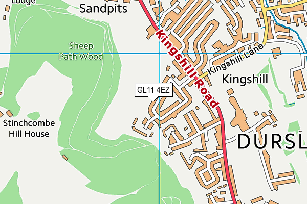 GL11 4EZ map - OS VectorMap District (Ordnance Survey)