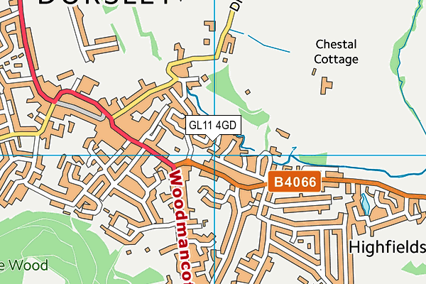 GL11 4GD map - OS VectorMap District (Ordnance Survey)