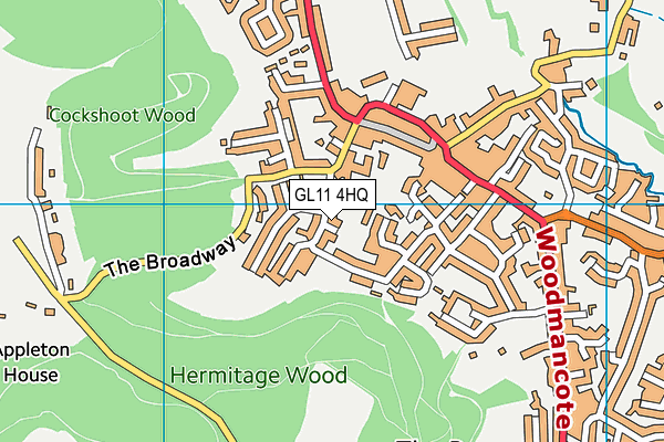 GL11 4HQ map - OS VectorMap District (Ordnance Survey)