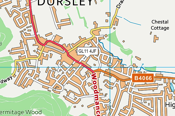 GL11 4JF map - OS VectorMap District (Ordnance Survey)