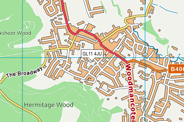 GL11 4JU map - OS VectorMap District (Ordnance Survey)