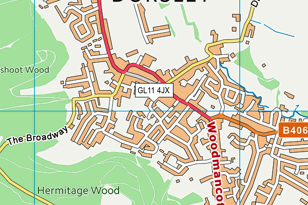 GL11 4JX map - OS VectorMap District (Ordnance Survey)