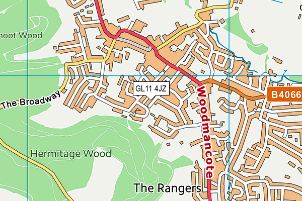 GL11 4JZ map - OS VectorMap District (Ordnance Survey)