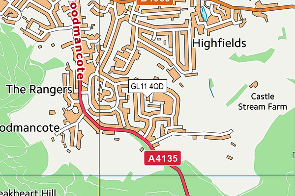 GL11 4QD map - OS VectorMap District (Ordnance Survey)