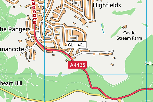 GL11 4QL map - OS VectorMap District (Ordnance Survey)