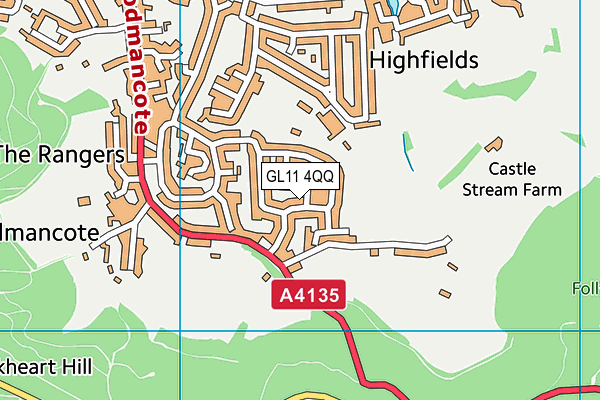 GL11 4QQ map - OS VectorMap District (Ordnance Survey)