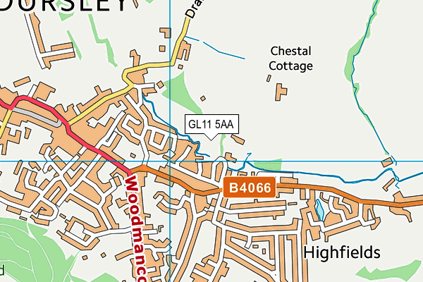 GL11 5AA map - OS VectorMap District (Ordnance Survey)