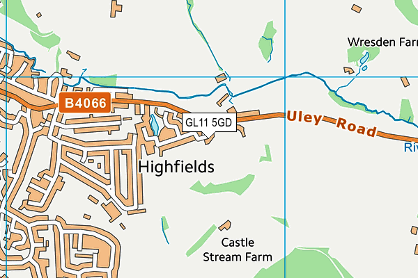 GL11 5GD map - OS VectorMap District (Ordnance Survey)