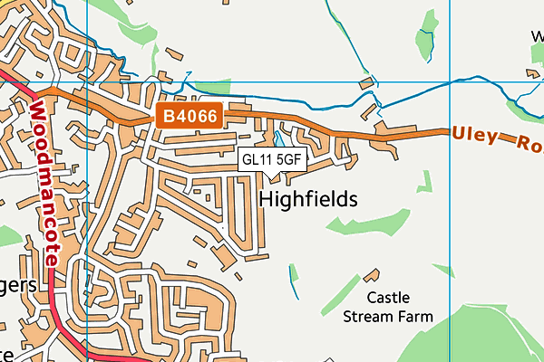 GL11 5GF map - OS VectorMap District (Ordnance Survey)