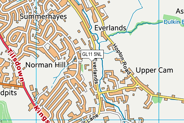 Cam Sports Club map (GL11 5NL) - OS VectorMap District (Ordnance Survey)