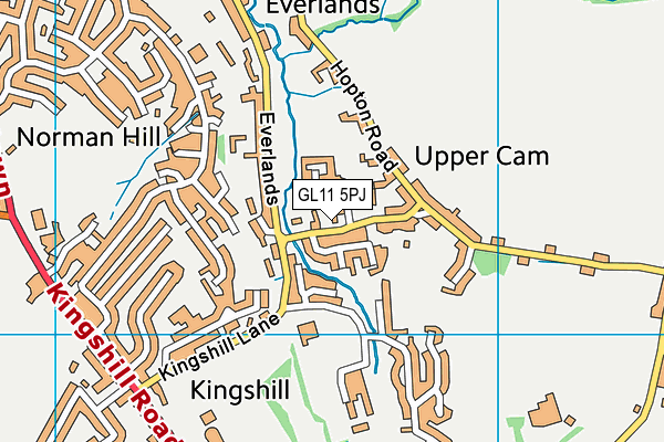 GL11 5PJ map - OS VectorMap District (Ordnance Survey)