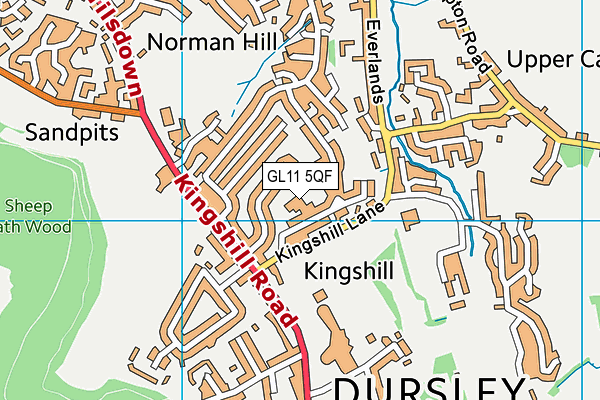 GL11 5QF map - OS VectorMap District (Ordnance Survey)