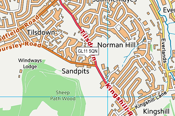 GL11 5QN map - OS VectorMap District (Ordnance Survey)