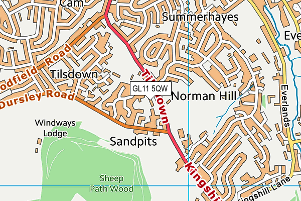 GL11 5QW map - OS VectorMap District (Ordnance Survey)