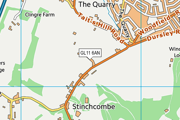 GL11 6AN map - OS VectorMap District (Ordnance Survey)