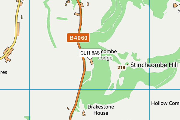 GL11 6AS map - OS VectorMap District (Ordnance Survey)