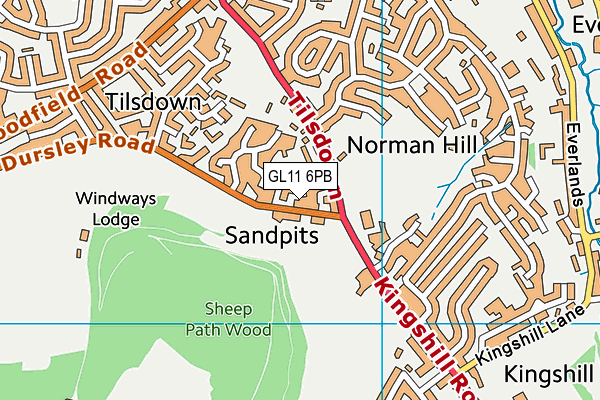 GL11 6PB map - OS VectorMap District (Ordnance Survey)