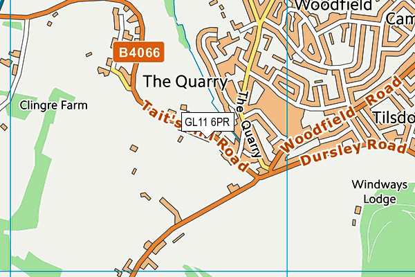 GL11 6PR map - OS VectorMap District (Ordnance Survey)