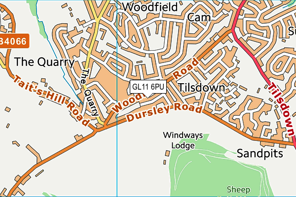 GL11 6PU map - OS VectorMap District (Ordnance Survey)